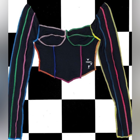 Omighty Rainbow stitch skirt and crop top set - Picture 8 of 11